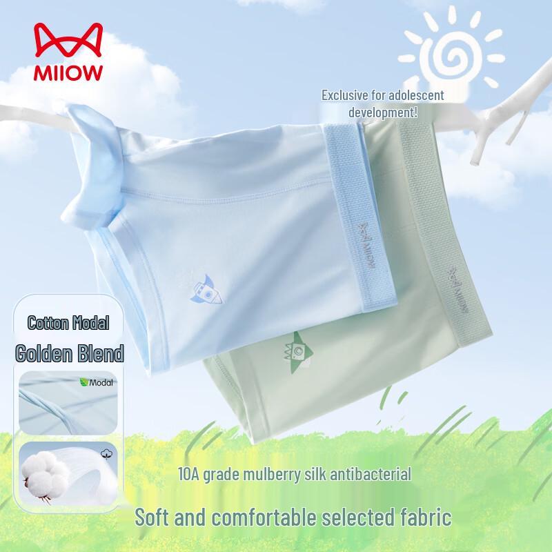 Mao Ren Teen Boys  Modal Cotton Anti-Bacterial Boxer Briefs L