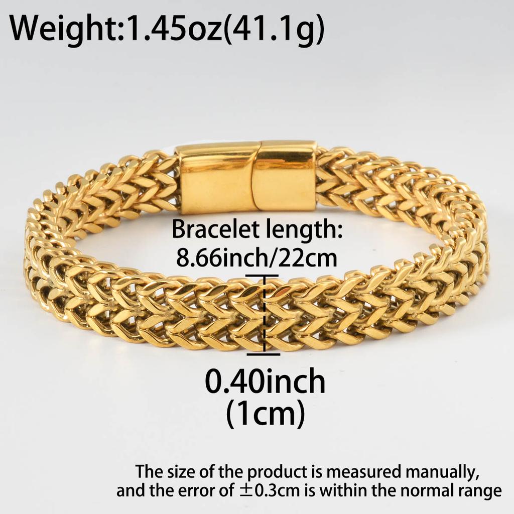 Gold Plated Stainless Steel Bracelet for Women Vintage Woven Luxury Elegant Minimalist Jewelry Gift for Her Mom Wife Girlfriend