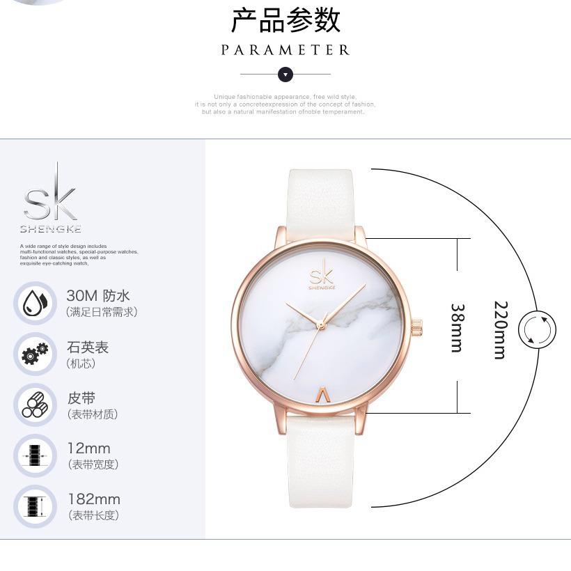 Damen Armbanduhr Weibliche Uhr Mode Einfach Marmormuster Quarz Uhr Armband Wasserdicht Damen Uhr 0039