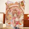 Anime C-Cardcaptor S-Sakura Throw Flannel Throw Blanket, Lightweight Cozy, Durable Washable cute Cool