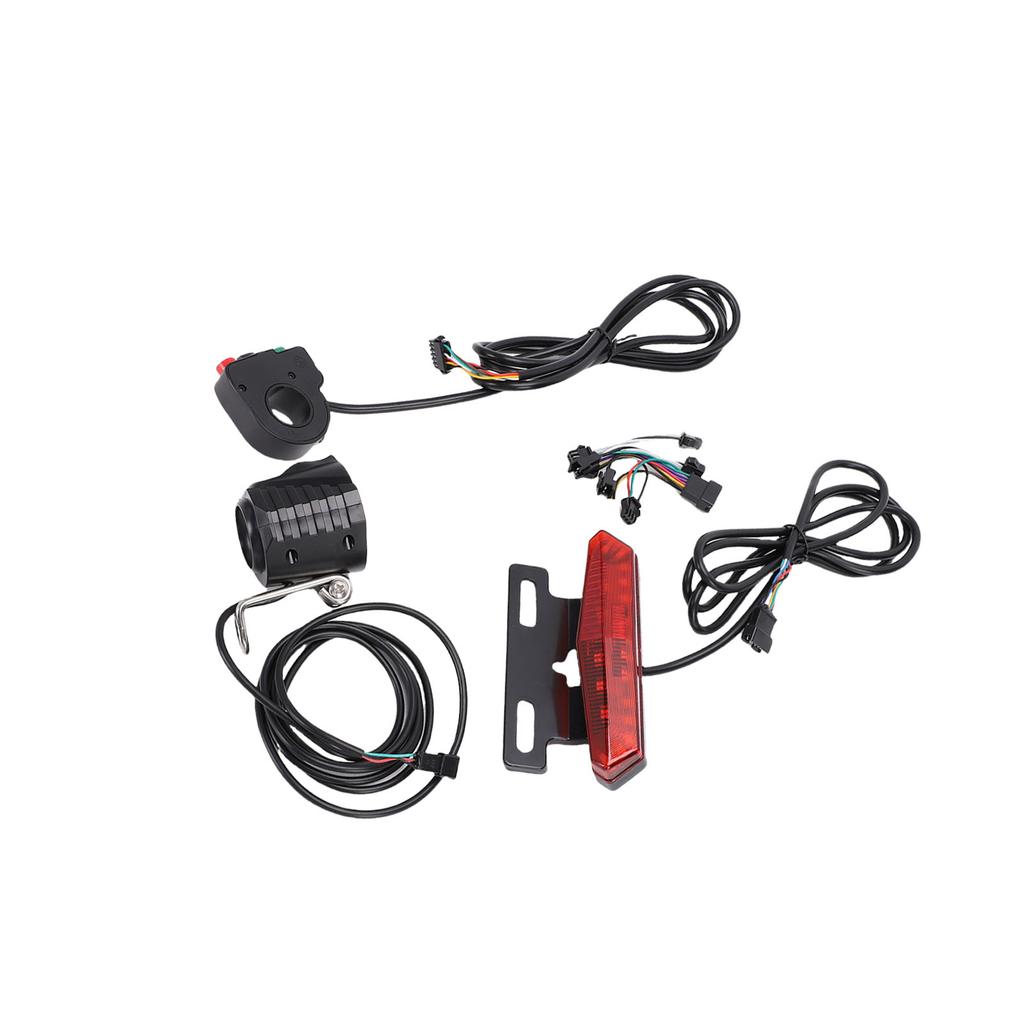 Electric Bike Light Set 5Pin Key Switch Headlight Horn Taillight with Turn Signal Front Rear Warning Lights and
