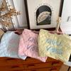 Autumn/Winter Quilted Canvas Tote & Crossbody Bag with Korean Style Embroidered Lettering