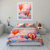 Colorful Hot Air Balloon Decor Soft Comfortable Duvet Cover Bedding Set Included 1*Duvet Cover & 2*Pillowcases, Gift