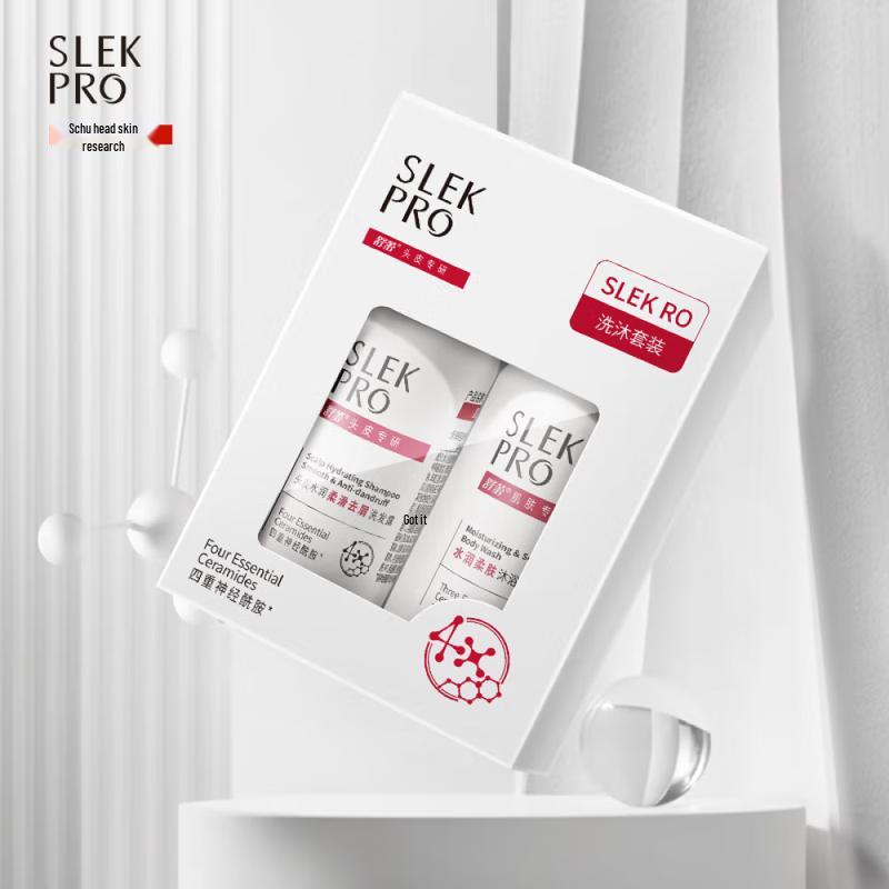 SLEK PRO Soothing Scalp Shampoo & Shower Gel Travel Kit