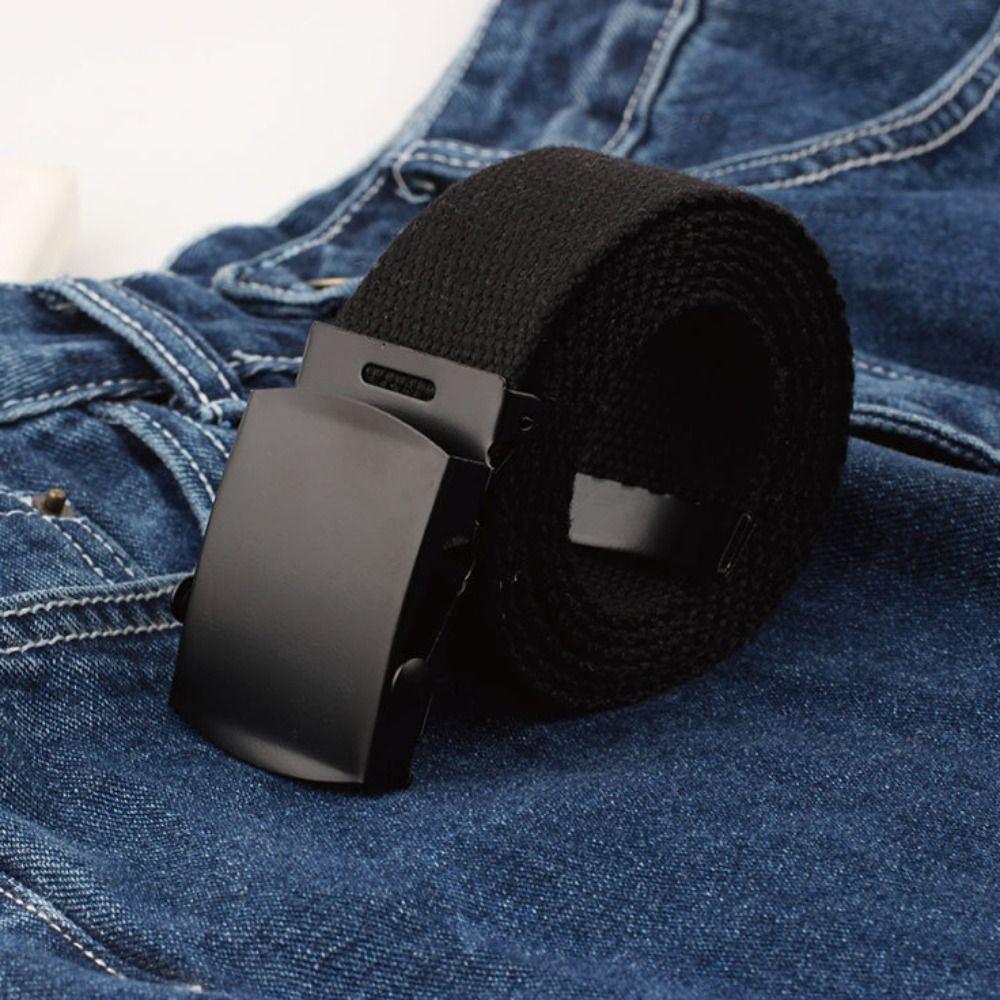 Metal Zinc Zinc Alloy Buckle Women Nylon Belt Canvas Jeans Decoration Elegant Man's Waist Belt  Party