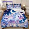 Biancheria da letto con unicorno da sogno, copripiumino, federa, decorazione per la casa, regalo di compleanno (1 * copripiumino+2 * federe, senza imbottitura)