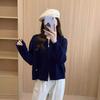 Simple style design double zipper twist sweater jacket women's autumn and winter new versatile thick knitted cardigan women