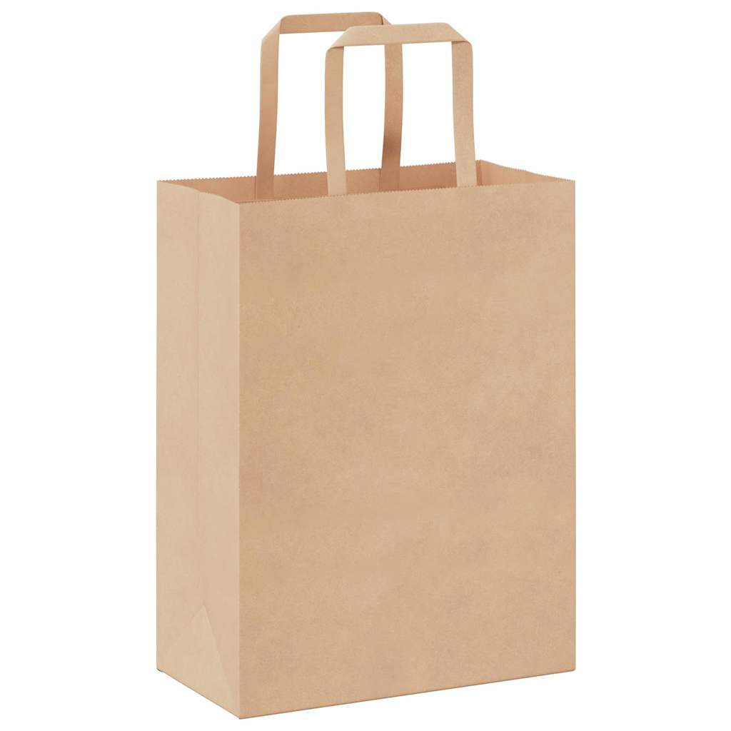 Paper Bags 250 Pcs. With Handles Brown 21X11X28 Cm
