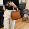 Simple handbag popular casual solid color tote bag summer new trend fashion large capacity handbag