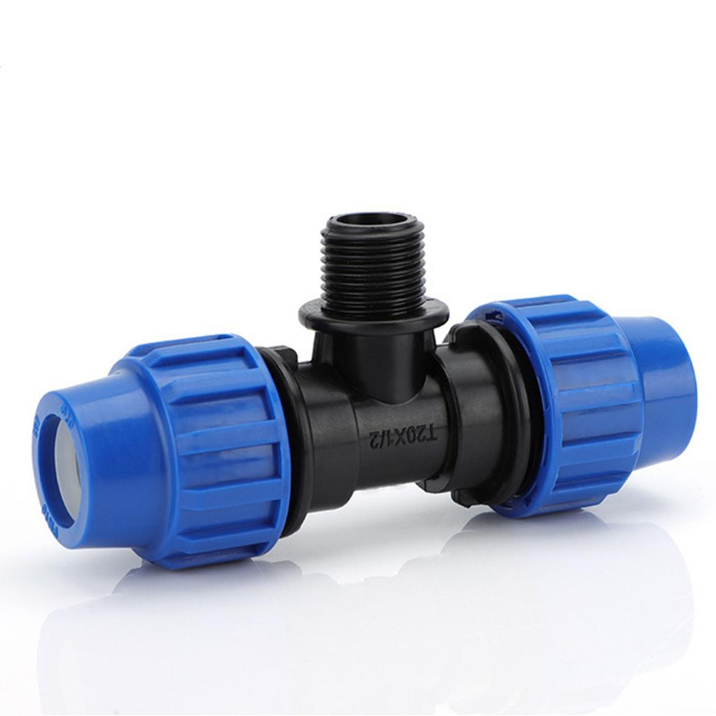 Conector Rápido para Tubería de PE de 20/25/32 mm Rosca Macho de 1/2" 3/4" 1" Codo en T Junta de Reparación Riego de Jardín Suministro de Agua para Tierras de Cultivo 1/5 Piezas