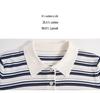 Northern Deer Women's Summer Polo Neck Striped Knit T-Shirt - 68.6% Lyocell, 25.4% Cotton, 6% Silk