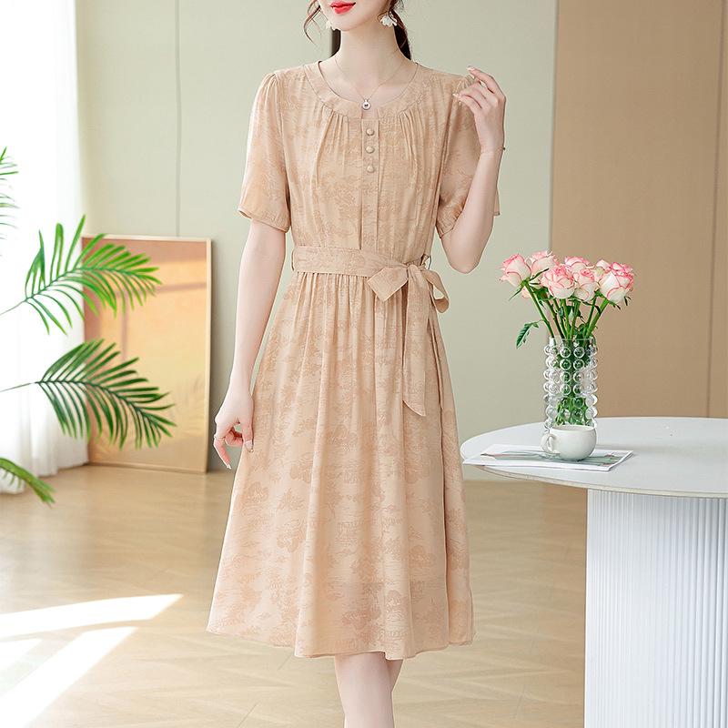 Elegant Mother's Summer Dress - 2026 New Style for Middle-aged and Elderly Women's Fashionable Skirt