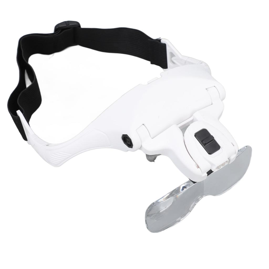 Magnifying Glasses for Eyelash Extensions with 2 LED Light Headband Salon Magnifying 5 Magnification Lens Lash