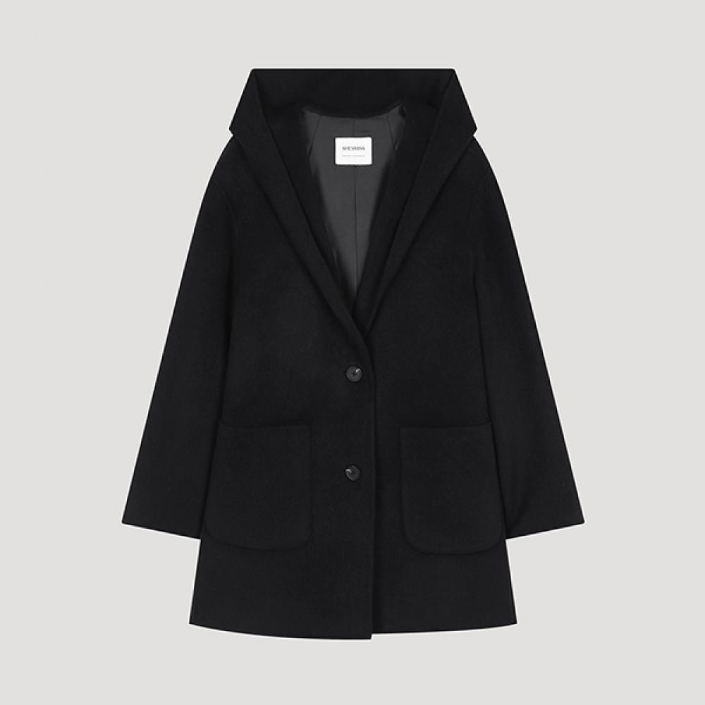 

She S miSS Wool Blend Handmade Hooded Coat Swhcto42090 Bk blacks/55