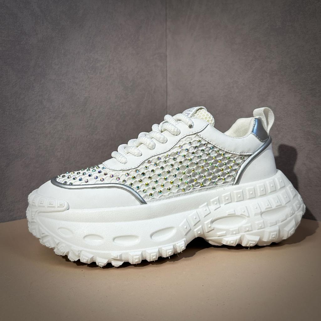 Modă Nou Designer Modă Bărbați cu Șireturi Stras Toate Se Potrivesc Talpă Groasă Pantofi Casual Bărbați Adidași Sport de Mers Zapatos Hombre