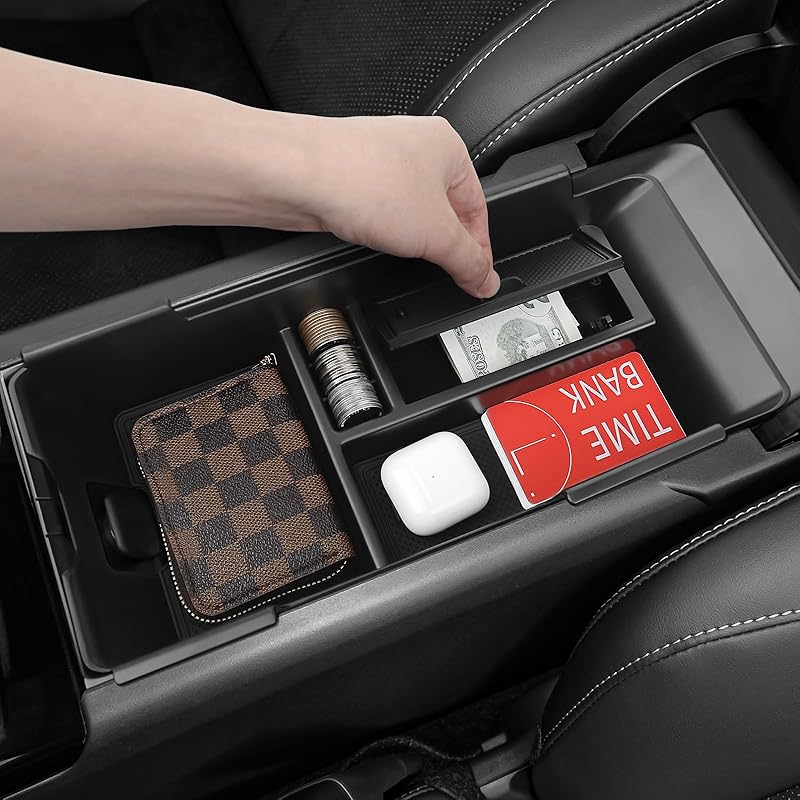 3PCS Center Console Organizer Compatible With Toyota 2025 2026 Camry Accessories Silicone Wireless Charging Anti-Slip Mat ABS Material Armrest