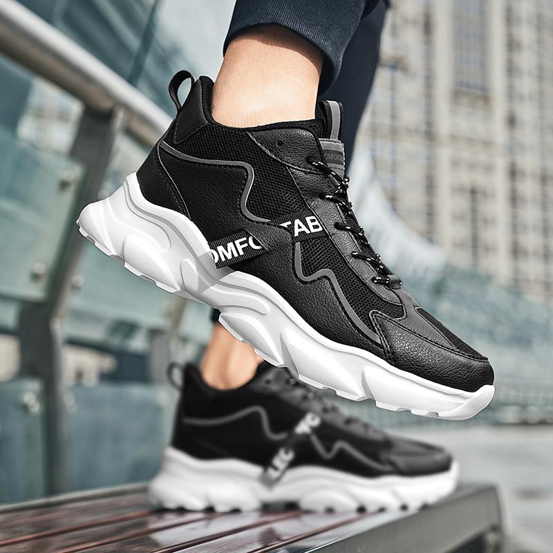 

Модная белая мужская обувь Дышащие кроссовки на толстой подошве для повседневной носки, для бега на открытом воздухе, на все четыре сезона, новые теннисные кроссовки для мужчин, мягкая подошва, удобные мужские кроссовки 39