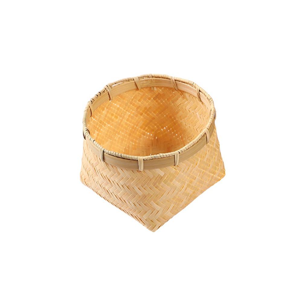 Multi-purpose Retro Bamboo Basket Bamboo Woven Small Size Fruit Basket Handmade Storage Basket Snack Fruit Organization