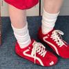 Red Women's New Spring and Summer Versatile Sports Casual Shoes Retro Racing Shoes Soft Soles