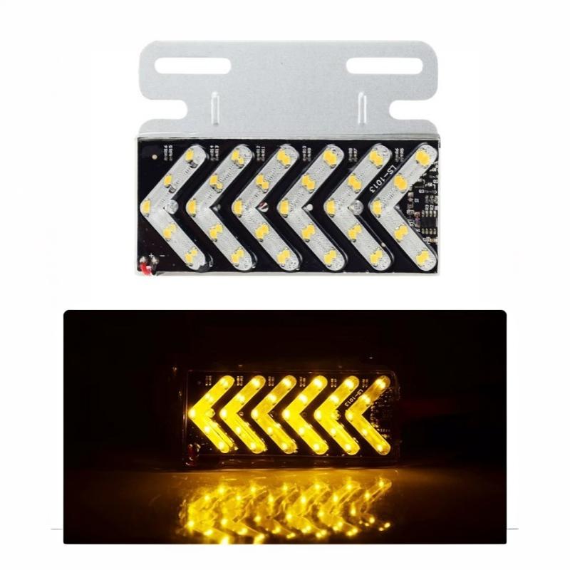LED Arrow Strobe Light Waterproof Dynamic Flowing Effect 12V 24V Universal Truck Trailer Turn Signal Warning