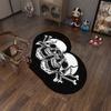 Black White Smiling Face Skull Soft Carpet Decor Home Bedroom Bedside Creative Rug Living Room Non-slip Plush Love Floor Mats