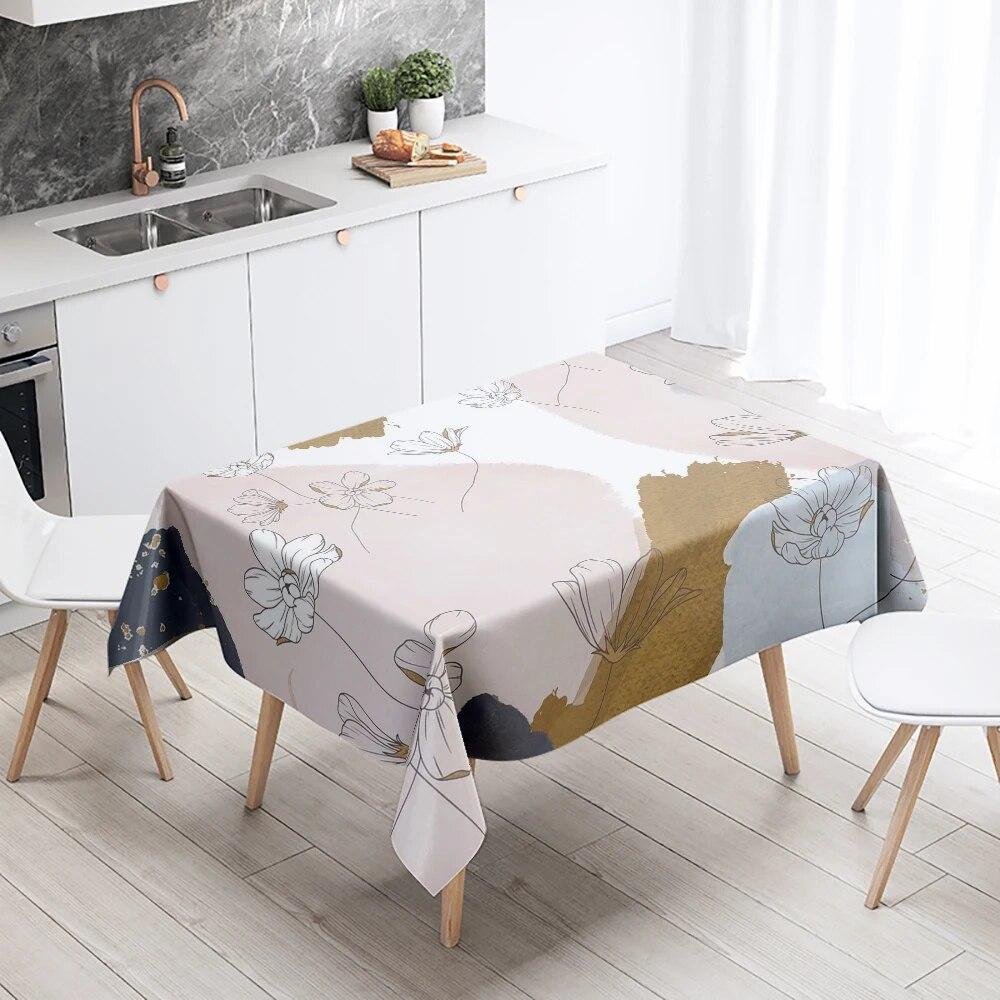Cartoon floral tablecloth simple  anti-fouling waterproof rectangular  kitchen table home decoration