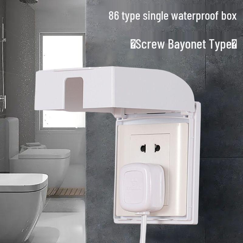 Typ 86 Regensichere Spritzwassergeschützte Steckdosendose mit Schutzdeckel für Badezimmer, Toilette, Außenbereich
