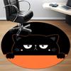 1pc Cat Circle Office Round Area Rug, Under Office Chairs Bedroom Living Room Home Decor, Room Deco