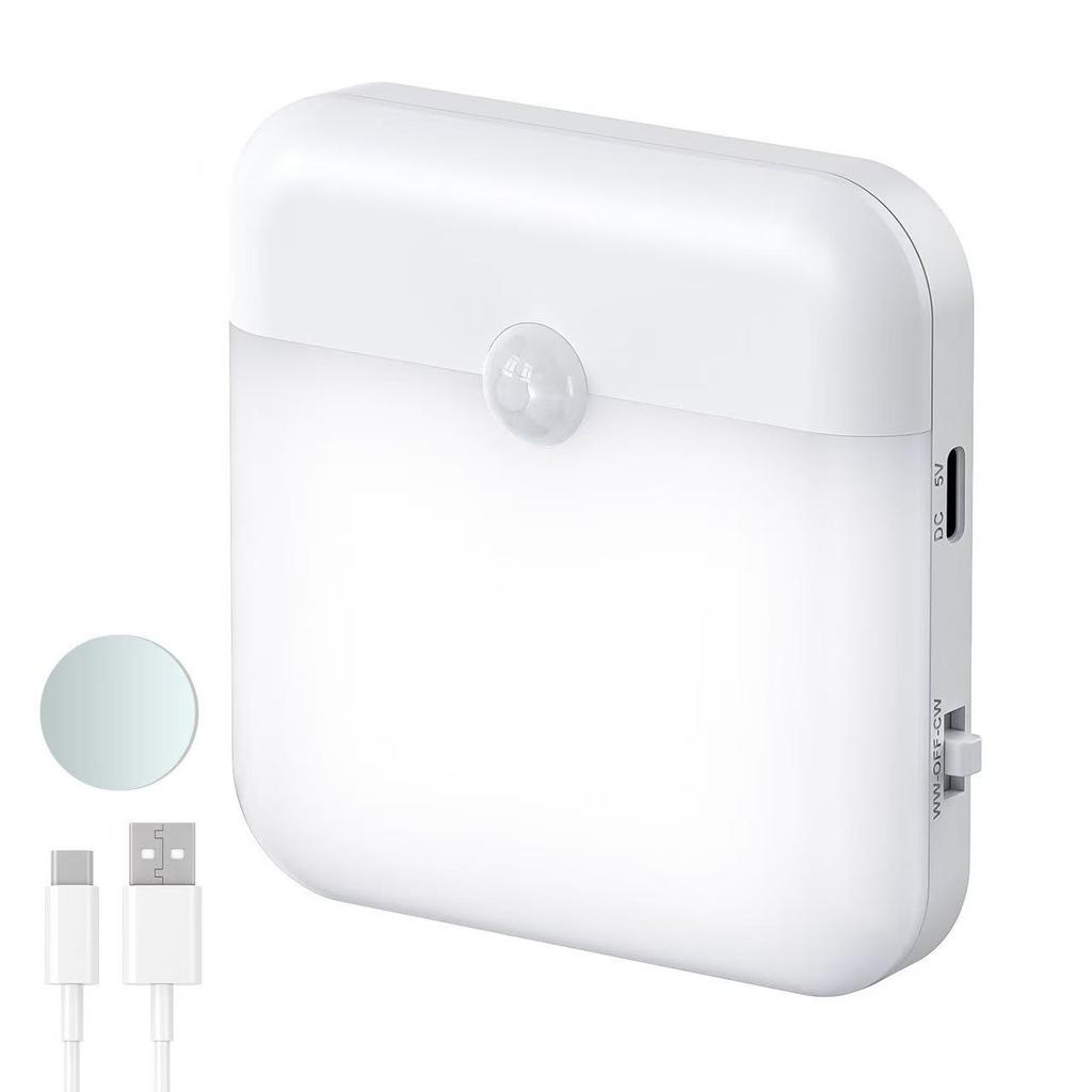 Runtowo Motion Sensor Led Light USB Charging Square Lamp Bedroom Kitchen Stair Hallway Wardrobe Cupboard Lighting Cabinet Light