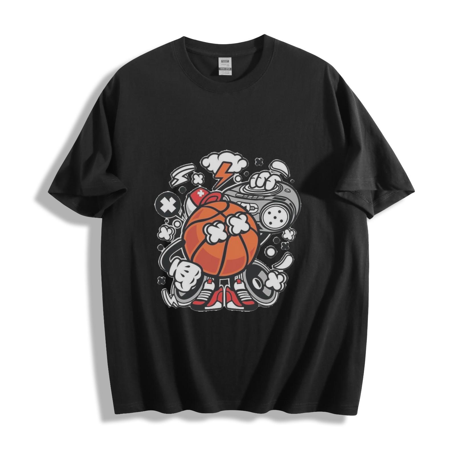 Basketball Night T-Shirt Mens Womens Tees Top - Glowing Lunar Dunk Design Unisex Tee XL