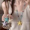 Vibes Starfish Layered Long Necklace Women Beach Vacation Clavicle Chain