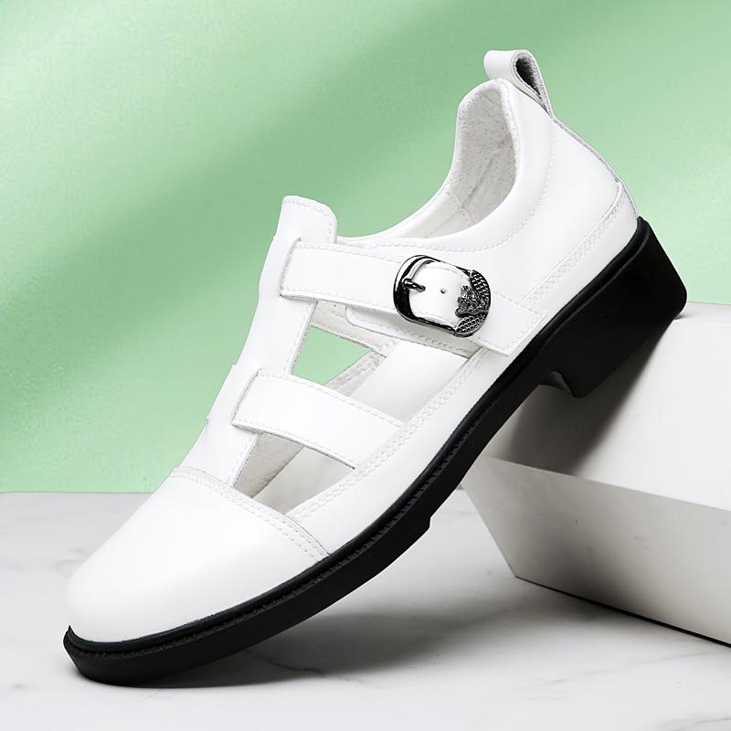 Fashion Stylish Casual Leather Sandals Outdoor Men Summer Flats Breathable Slippers Non-slip Comfortable Beach Shoes Light Roma Footwear