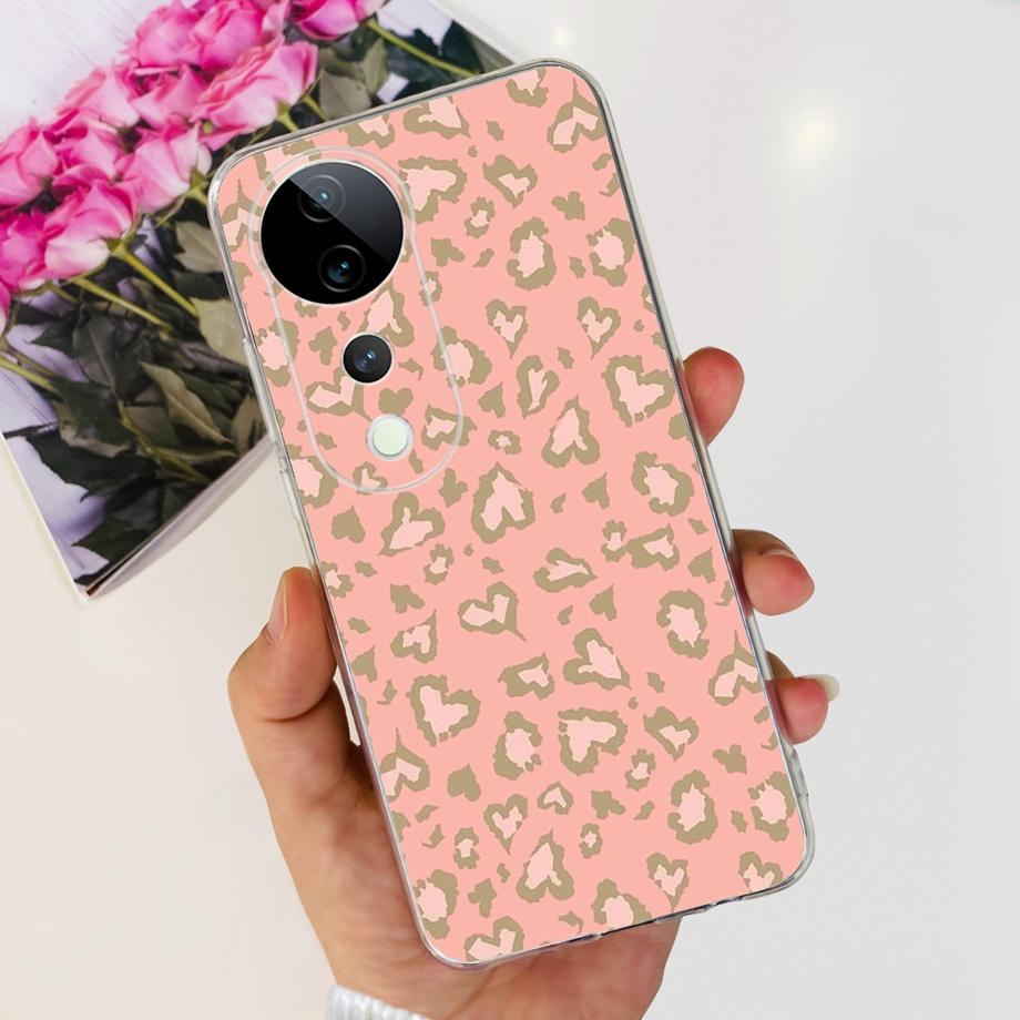 

For Vivo V40 / V40 SE / V30 / V30 PRO / V30 Lite Back Cover Case Soft Clear Silicone Shockproof Protection Funda Women Fashion Vivo V40 SE