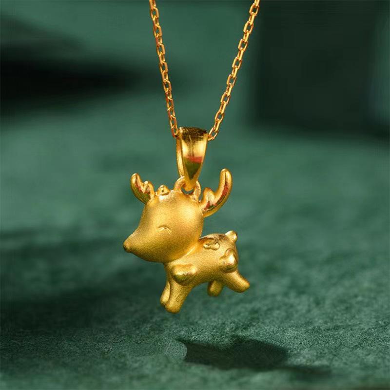 Elegant Reindeer Necklace for Women - Light Luxury Christmas Design, 2023 Style