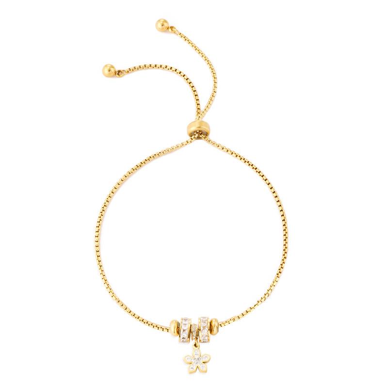 Pan Family Multi-Pull Bracelet Women'S Pull-Out Flower Pendant Stainless Steel Fashion Non-Fading Jewelry Titanium Steel Hand Ornament