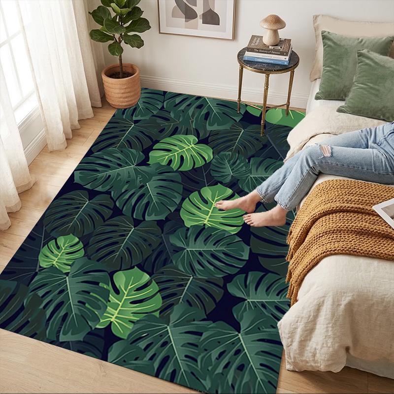 Tropical Leaves Living Room Nonslip Area Rug Soft Carpet For Bedroom Game Playroom Sofa Office Home Decor Doormat Christmas Gift C926191