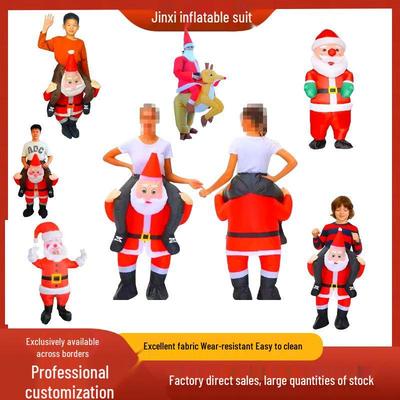 Nafukovací kostým Santa Clause na kolo – Zábavný vánoční kostým pro vystoupení
