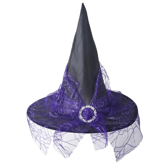 Mystischer Zauberer Requisite Gotischer Hexenhut für Damen 15 Zoll Cosplay Halloween Accessoires Kostümparty Maskenball Karneval Bühnenauftritt