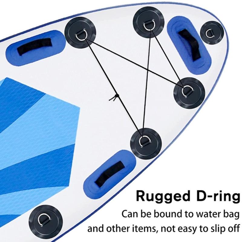 Stainless Steel D-Rings Patches Deck Rigging Rope Rings Buckle Round Rings Pad for Kayaks, Inflatable Boats, canoes