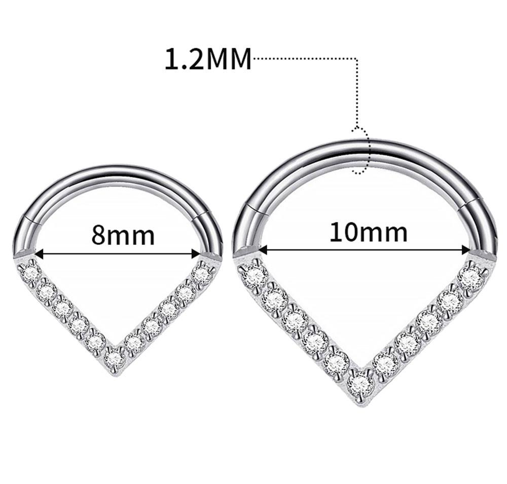 Anello Segmentato a Cerniera Goccia Lacrimale Acciaio Chirurgico 316L Septum Naso Clicker Piercing Labret Labbra Cartilagine Orecchio Daith Helix Orecchino
