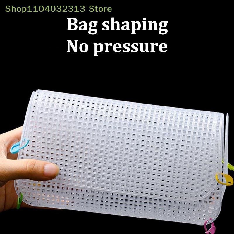 Auxiliary Weaving Plastic Sewing Weaving Material For Mesh Kit Weaving Shoulder Bag Plastic Mesh Cloth DIY Making Weaving Bag