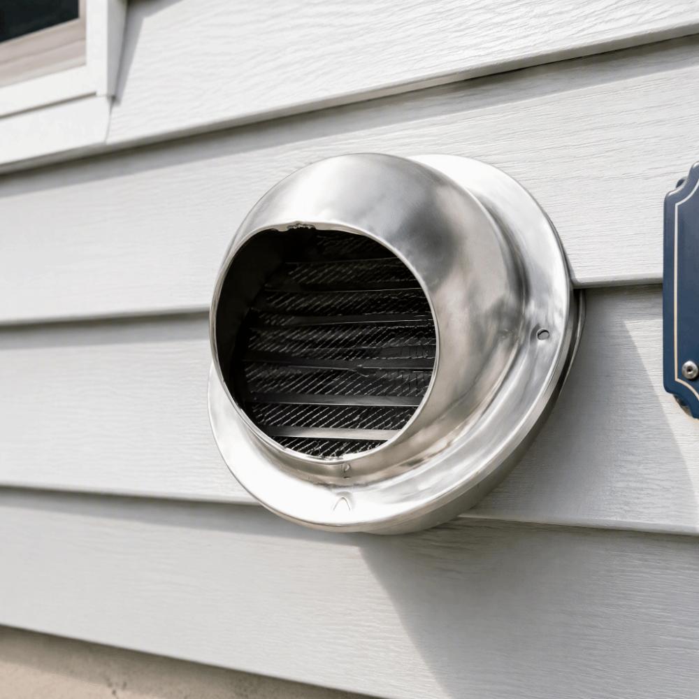 304 Stainless Steel Exhaust Air Vent Cover 5.9in Dryer Vent Hood Durable Wall Vent Grille Bathroom
