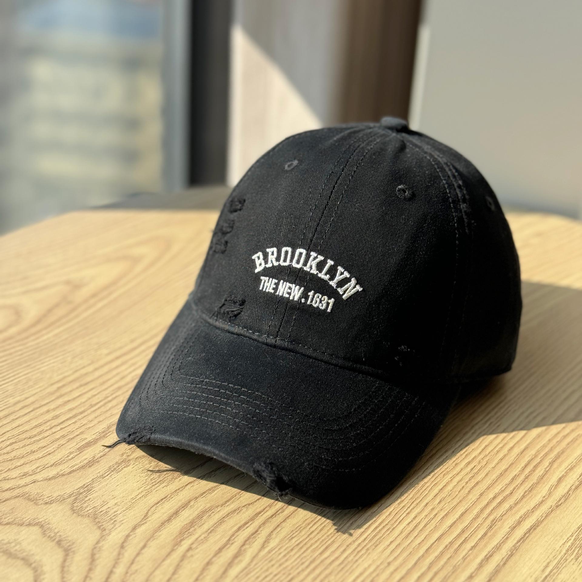 

Spring/Summer New Style Distressed Letter Embroidery Soft Top Baseball Cap, Unisex, Fashionable, Casual, Versatile, High-Quality Trendy Adult54-60Adjustable чёрный