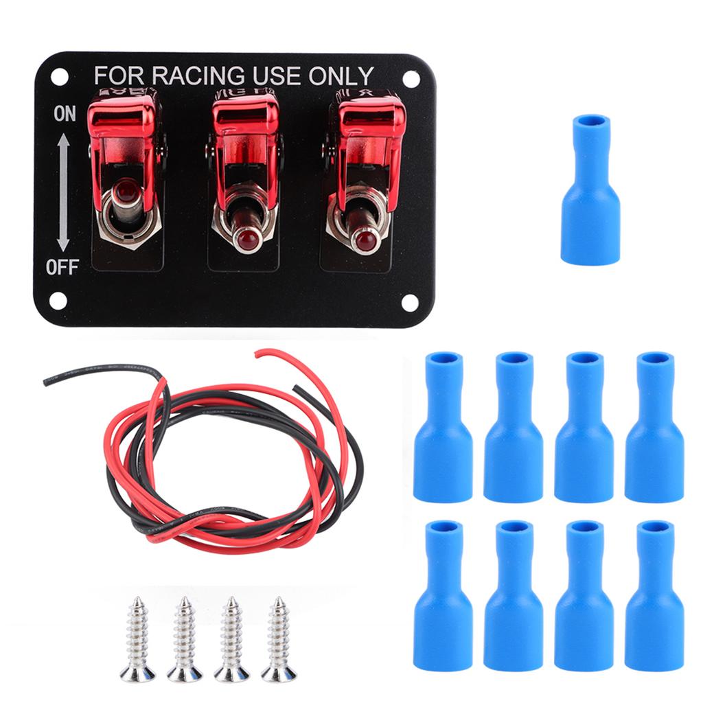 Interruttore a Levetta Combinato 12V 20A per Veicoli da Corsa, Pannello Interruttori e Relè di Accensione Motore per Auto Camper