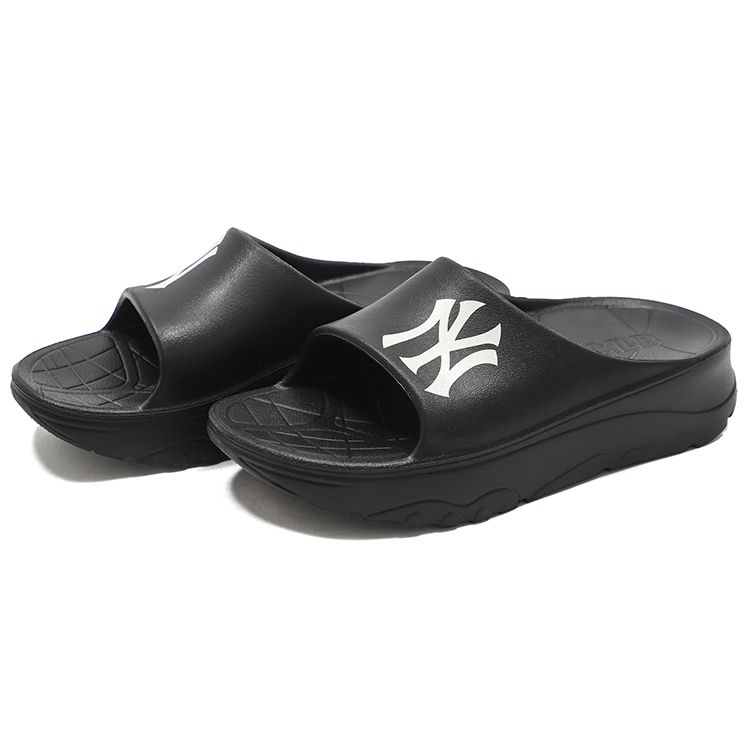 MLB Slipper New York Yankees Rubber Sole Non-Slip Slide Sandals Unisex Sandals Black 3ALPAA123-50BKS