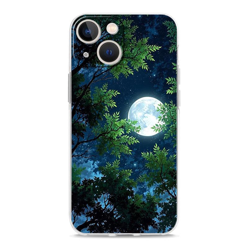 Phone Case For iPhone 17 Cases iPhone Air 16 15 12 13 14 Pro Max 7 8 Plus 16Pro iPhone11 Soft Cover Moon On The Branch