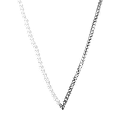 SQUAZ Necklace SIDA096 1COLOR Unisex Pearl Pendant Chain Couple Necklace