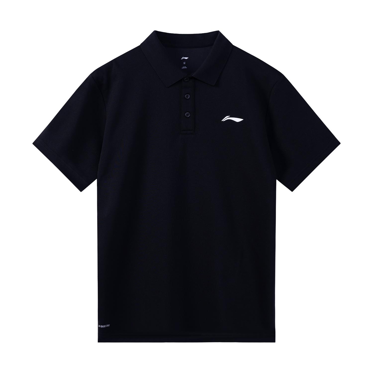 Li-Ning Fashionable Casual Breathable Short Sleeve Polo Shirt Men tops Black APLW511-3 S