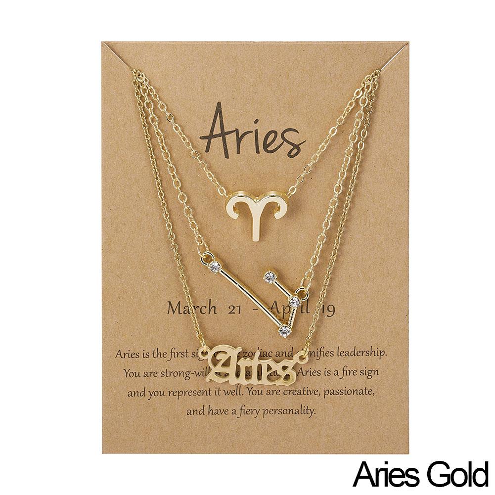 Fashion 12 Constellation Zodiac Star Sign Pendant Clear Zircon Women Necklaces Pisces Aries Taurus Horoscope Amulet Jewelry