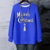 Ladies' Christmas Printed Round Neck Long Sleeved T-shirt Sweatshirt Top